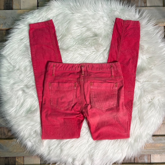 VNTG ✵☽Free People☾✵ Low Rise Pink Corduroy Straight Leg Pants | 27 · Small · 4 - Picture 3 of 14